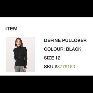 Lululemon Define Pull Over
